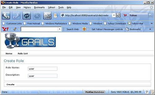 Figure 10 - Creating a user role
