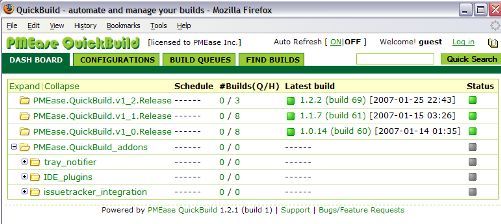 QuickBuild 1.2 - Dashboard