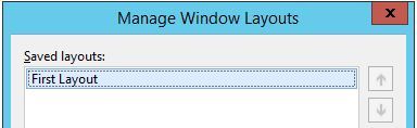 Manage Window Layouts dialog