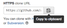Screen shot of the GitHub copy to clipboard button