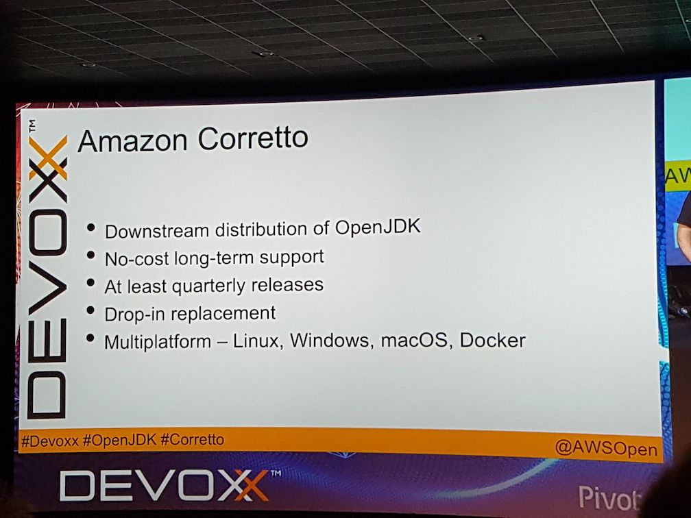 Amazon Corretto release at Devoxx