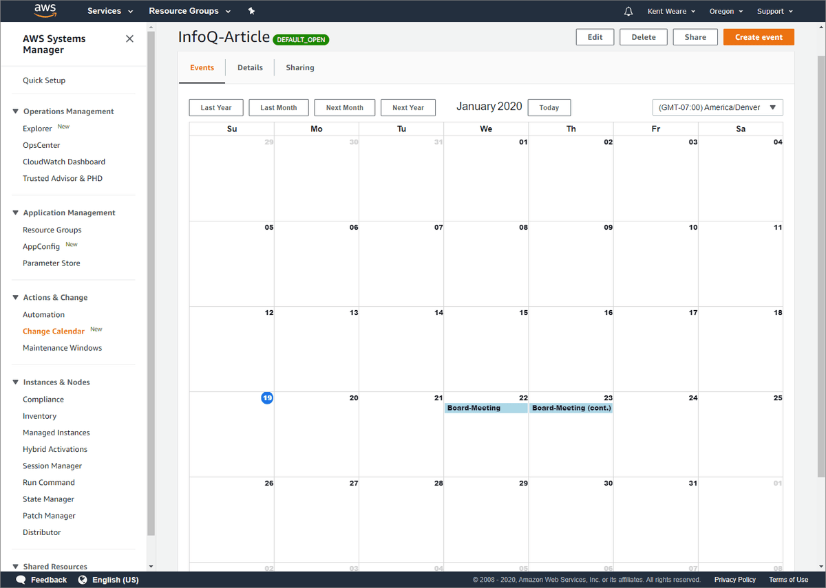 Preventing Inadvertent Changes, Amazon Adds Change Calendar to AWS