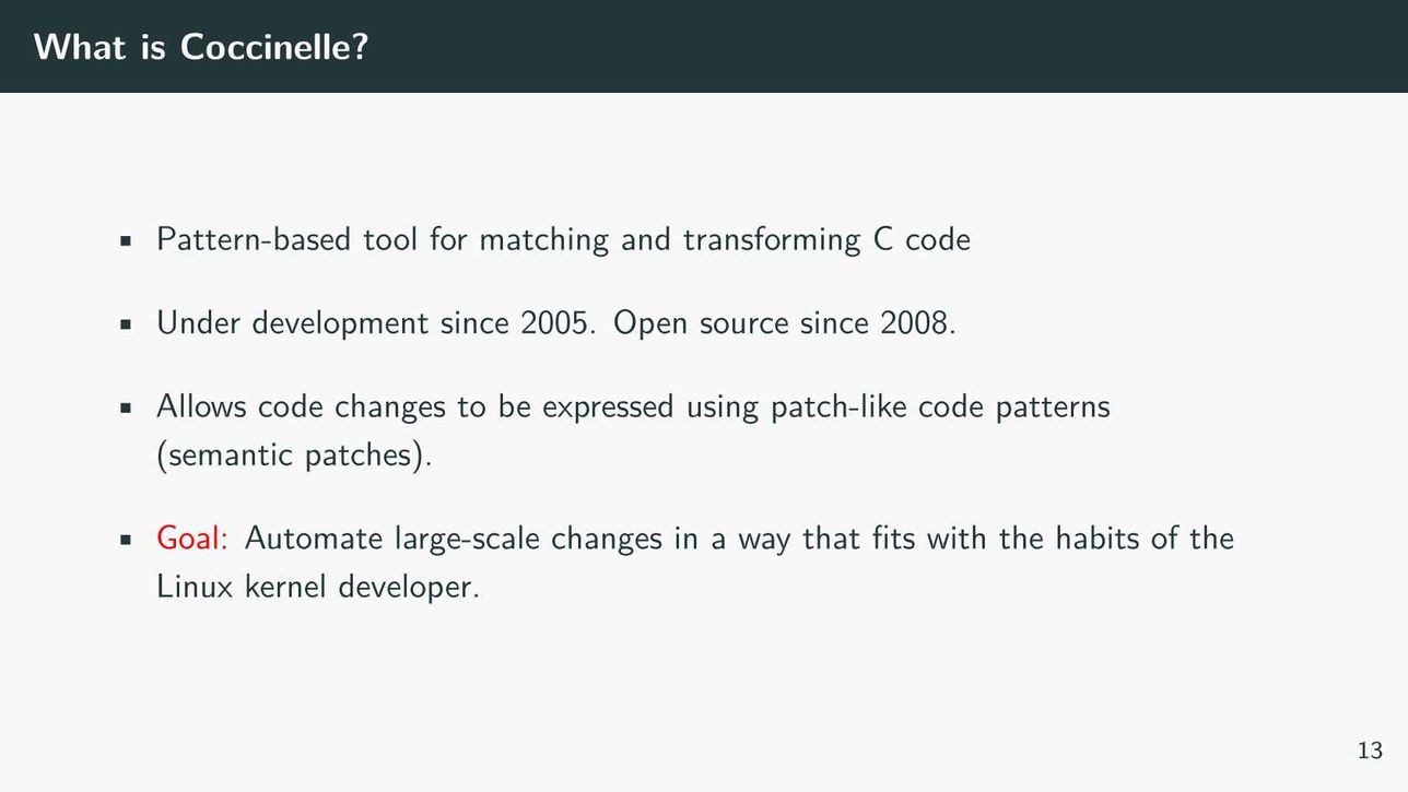 Coccinelle 10 Years of Automated Evolution in the Linux Kernel