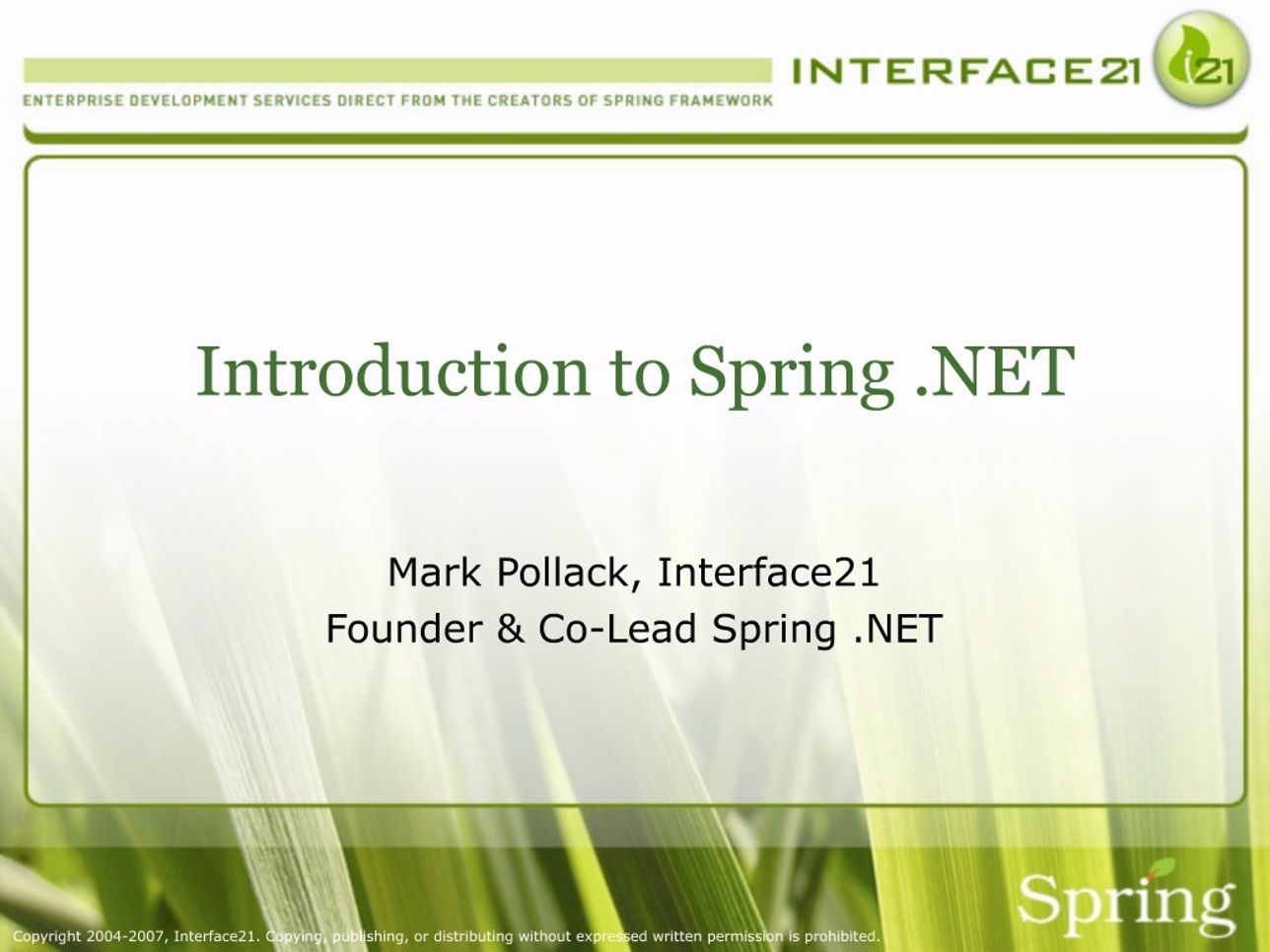 Spring deals framework c#