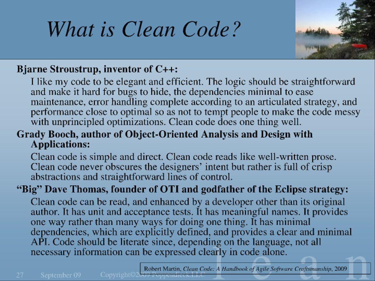 Clean Code: A Handbook of Agile Software Craftsmanship (2009