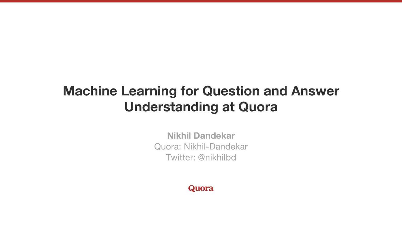 تعلم الآلة Quora: أسئلة وأجوبة
