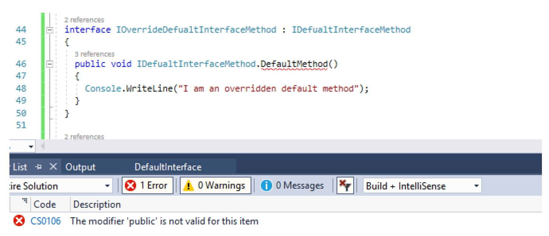 Default Interface Methods in C 8