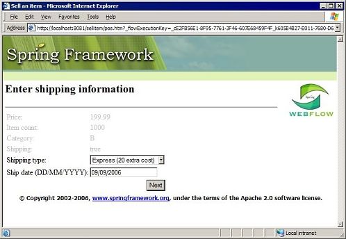 Web Applications with Spring Web Flow and Terracotta for Spring