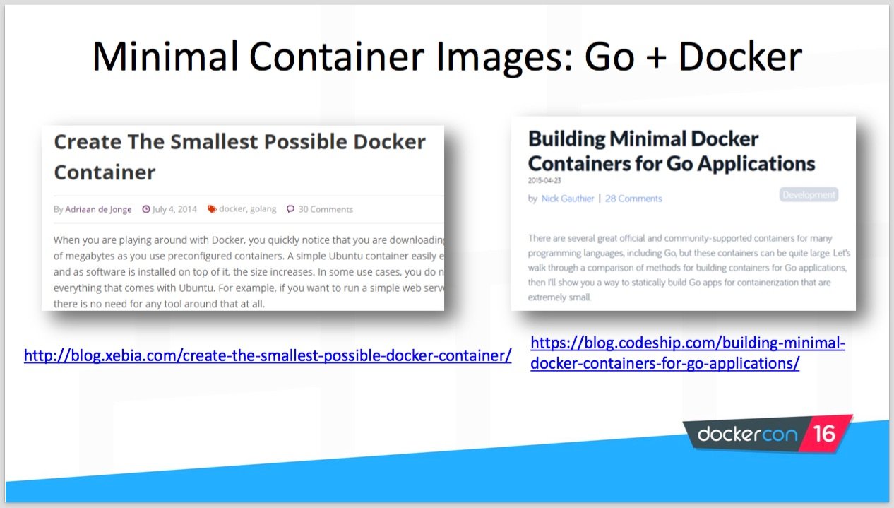 Creating minimal container images with Golang