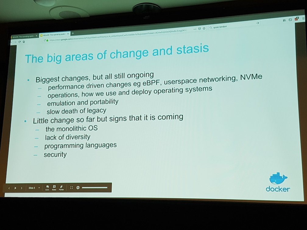 The big areas of change in operating systems