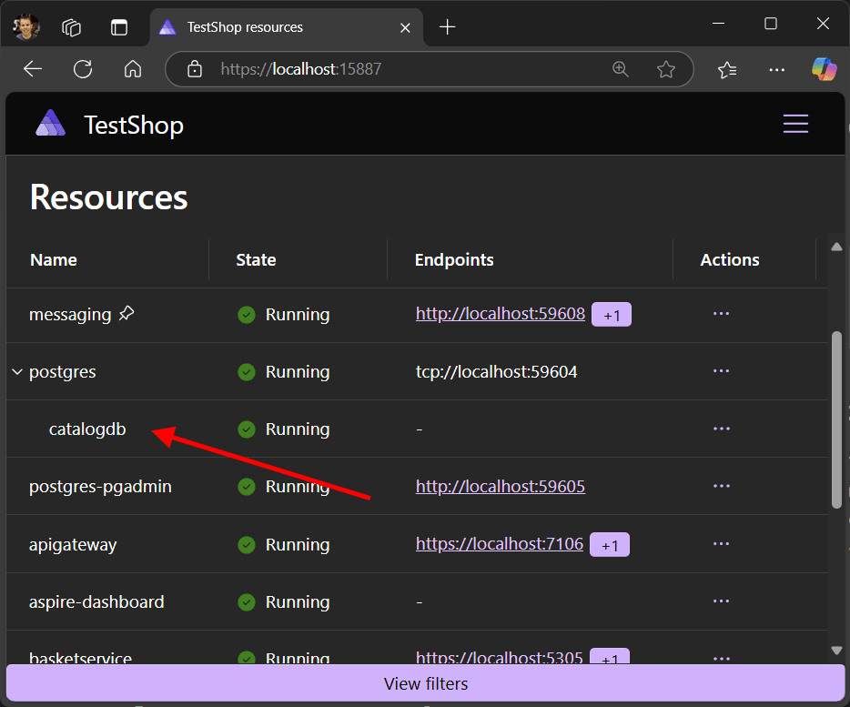 .NET Aspire 9.1 dashboard parent-child relationship