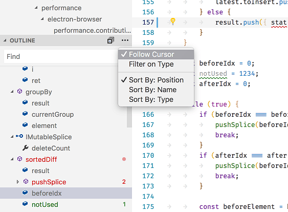 Visual Studio Code 1.25 Sports New Grid Layout and Outline View